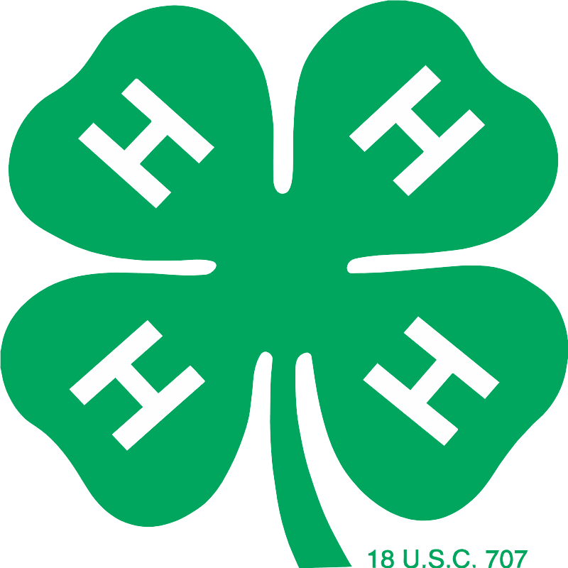 A green four-leaf clover with white "H"s in each leaf is set against a white background, with "18 U.S.C. 707" printed in the bottom right corner.