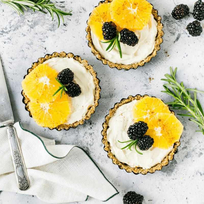 blueberries on bowls