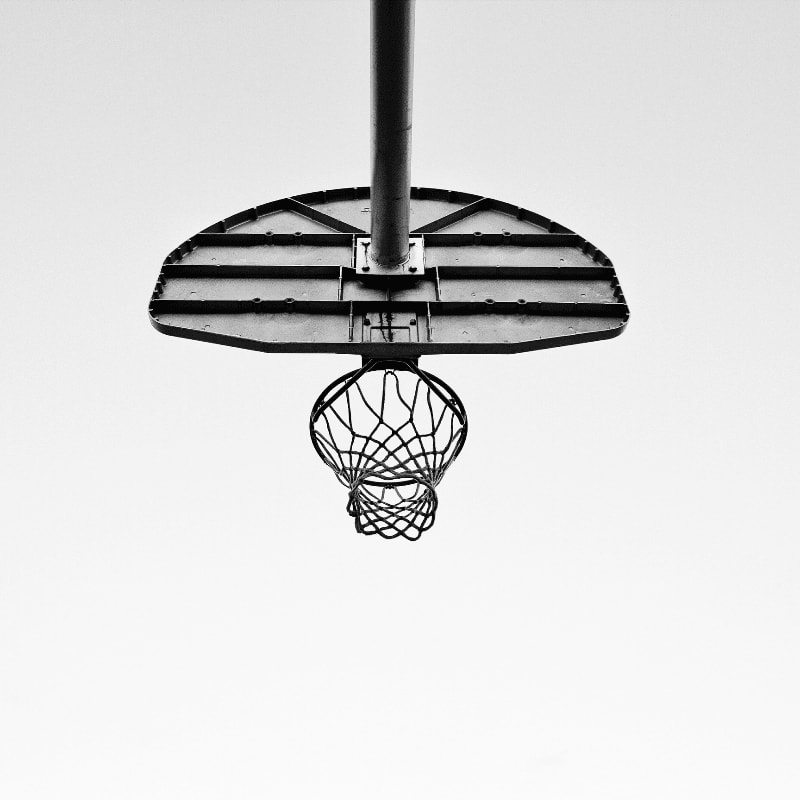 black metal basketball hoop