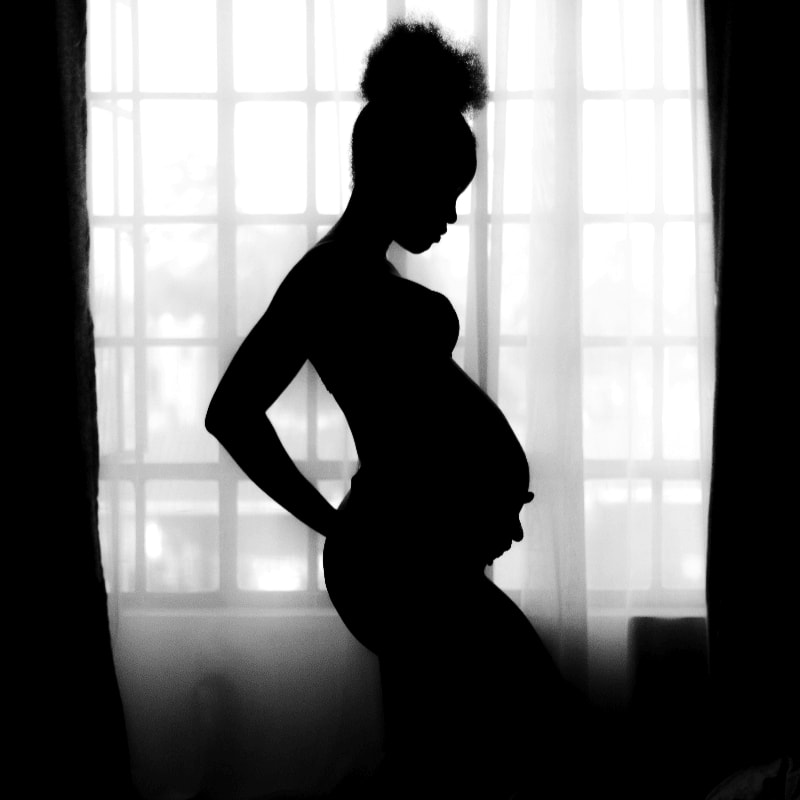 silhouette of pregnant woman