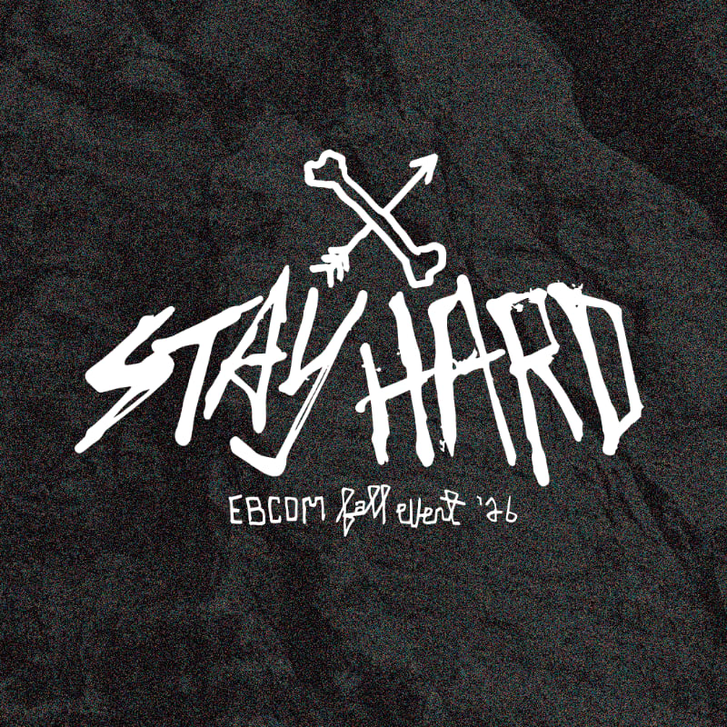 White text and a bone-and-arrow graphic are centered on a textured black background.