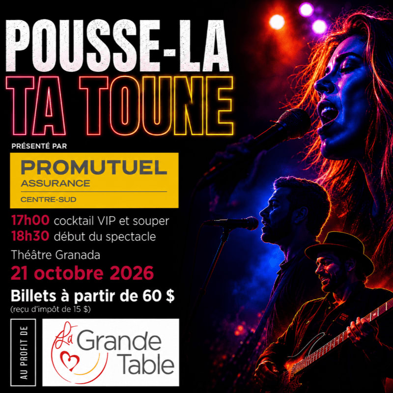 A vibrant concert poster features a female singer in the foreground against a dark background with dramatic lighting, while the background displays text announcing the event details and sponsors.