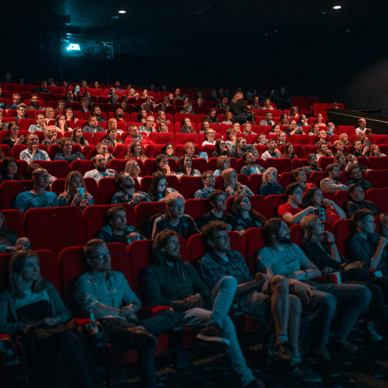 person watching movie