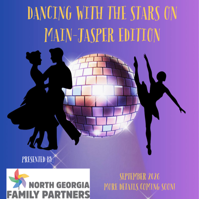 Silhouettes of dancers, a disco ball, and event details are set against a gradient purple and blue background.