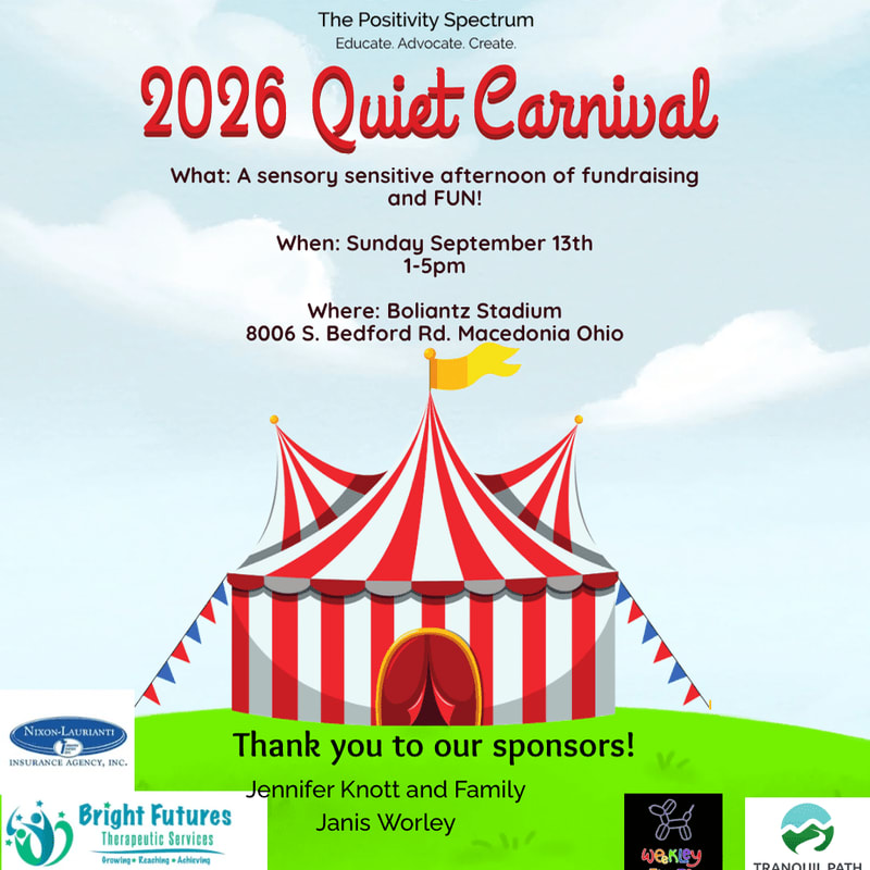 A red and white striped carnival tent with a yellow flag stands on a green hill in the foreground, while the background features text announcing the "2026 Quiet Carnival" and listing event details and sponsors.