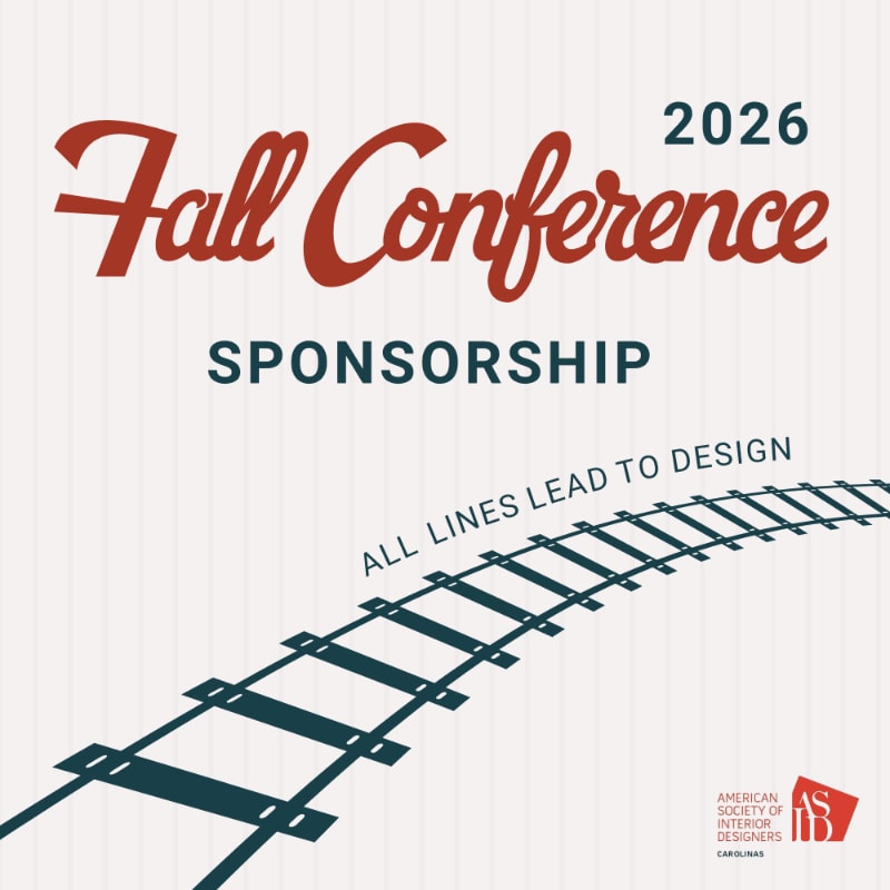 A railroad track curves into the distance against a background of vertical lines, advertising the 2026 Fall Conference Sponsorship.