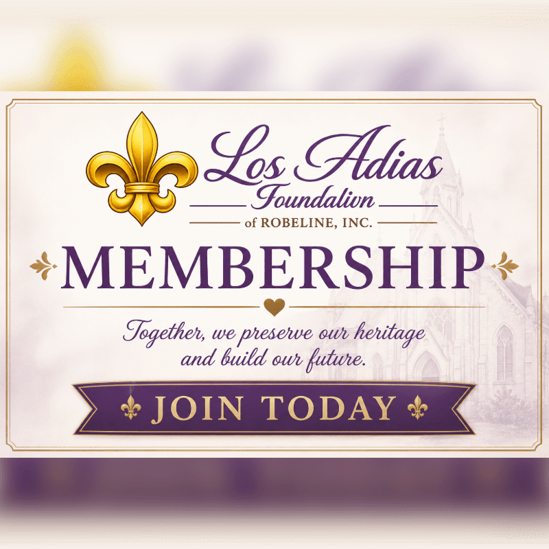 A golden fleur-de-lis and "MEMBERSHIP" are prominent in the foreground, set against a blurred background of a historic building.