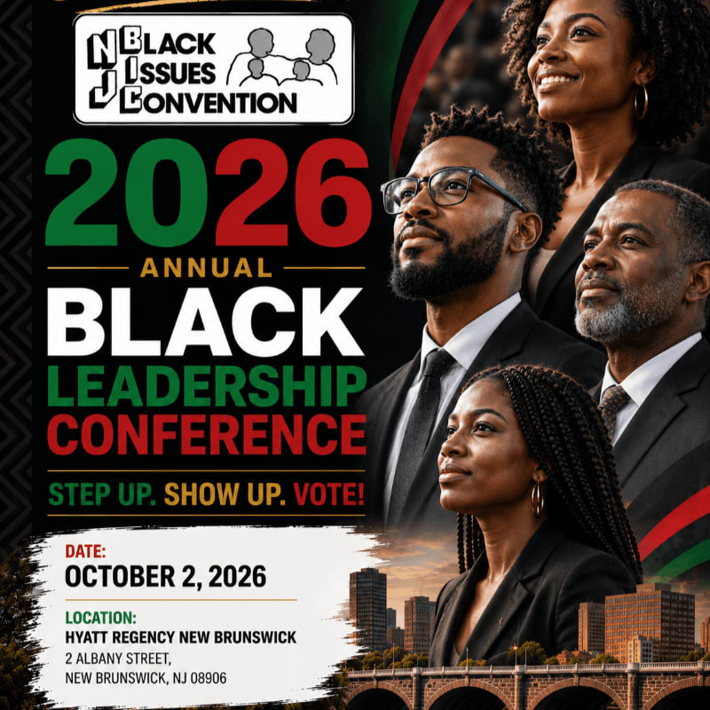 Four Black individuals are featured in the foreground against a background advertising the 2026 Annual Black Leadership Conference.