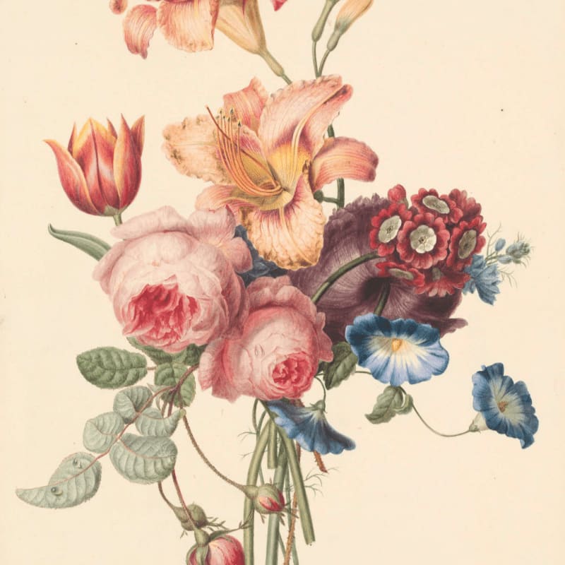 pink and white flower painting