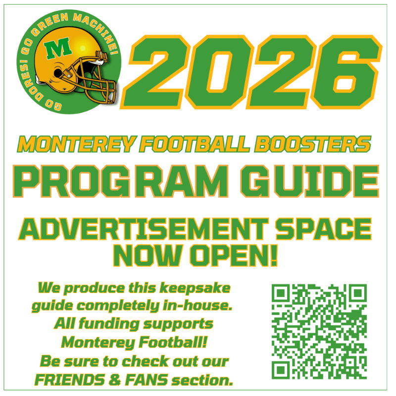 A green and yellow football helmet with "GO GREEN MACHINE!" and "GO DORES!" encircling it is in the upper left foreground, with the year "2026" prominently displayed in the background.