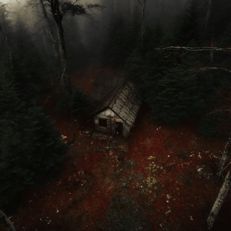 a house in the middle of a forest