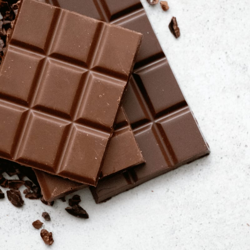 chocolate bar on white table