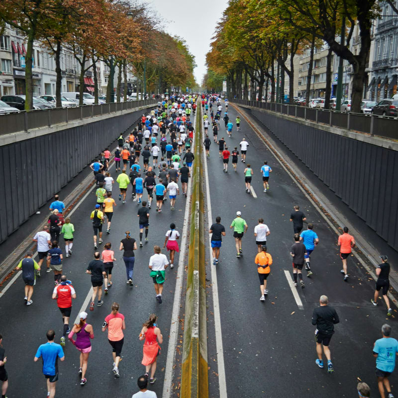 people running on road during daytime