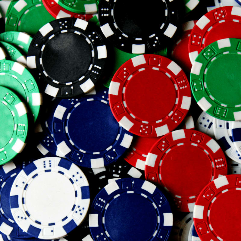 scattered poker chips