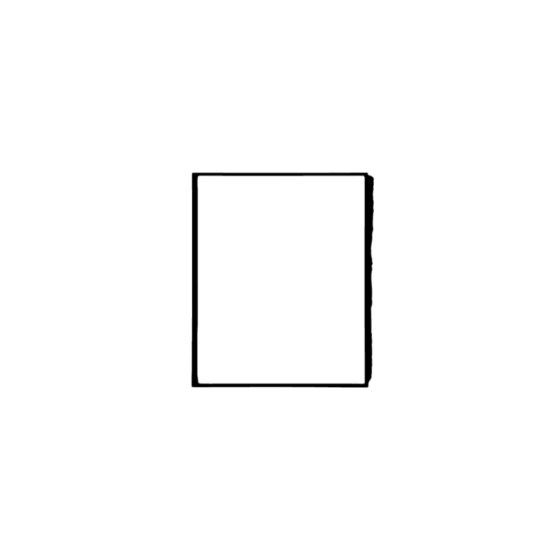 A simple black square is centered on a plain white background.