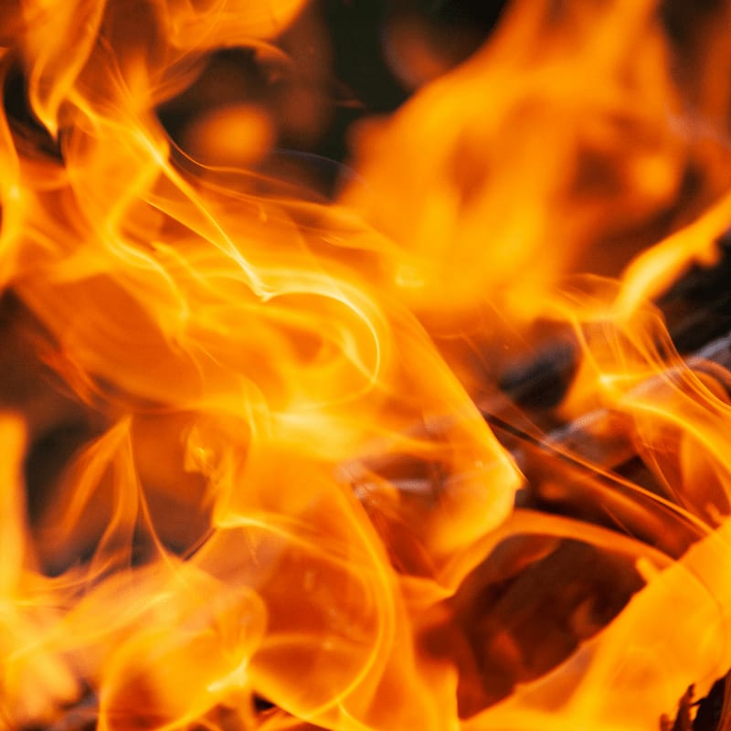 burning wood