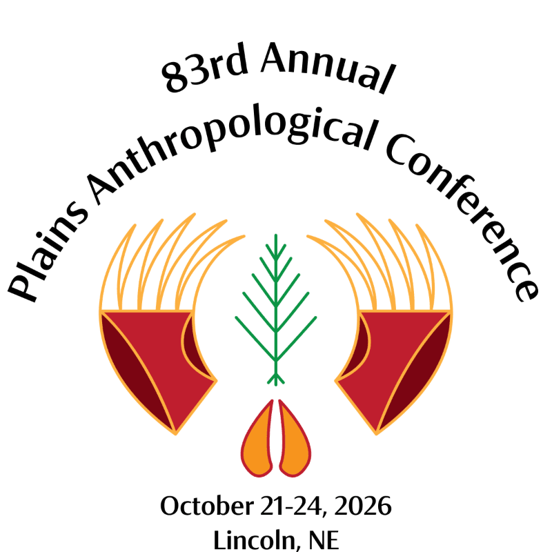 A logo for the 83rd Annual Plains Anthropological Conference, featuring stylized feathers and a plant in the foreground against a white background, with the conference details below.