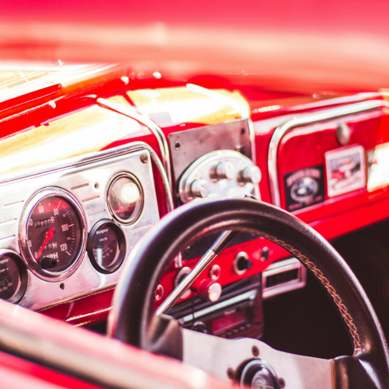 red vehicle