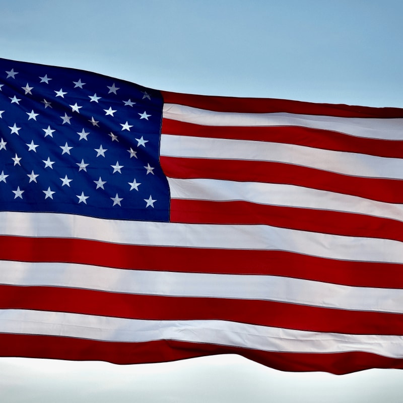 us a flag on pole