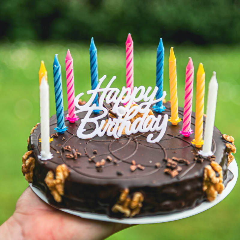 happy birthday cake with candles
