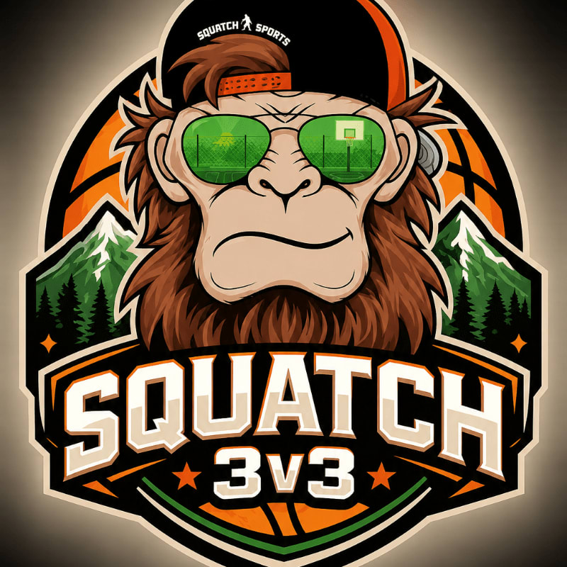 A cartoon Bigfoot wearing sunglasses and a baseball cap is featured in the foreground, with a mountain and forest landscape in the background.