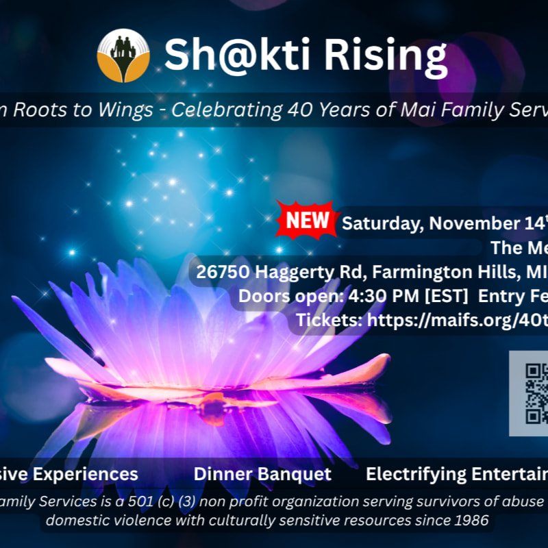 A glowing lotus flower floats in the foreground against a dark background with sparkling lights and event details for "Sh@kti Rising."