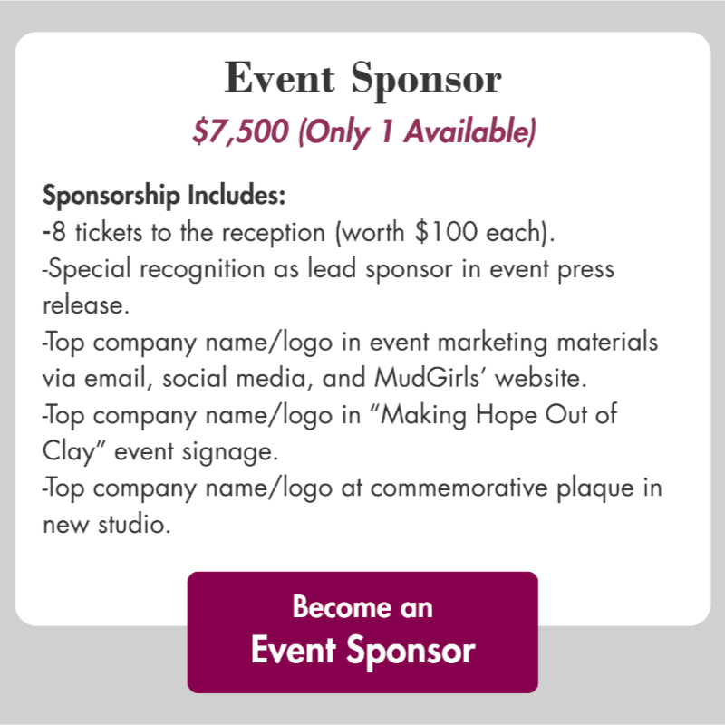 A white card with a purple border details an "Event Sponsor" package for $7,500, listing benefits and a "Become an Event Sponsor" button, against a light gray background.