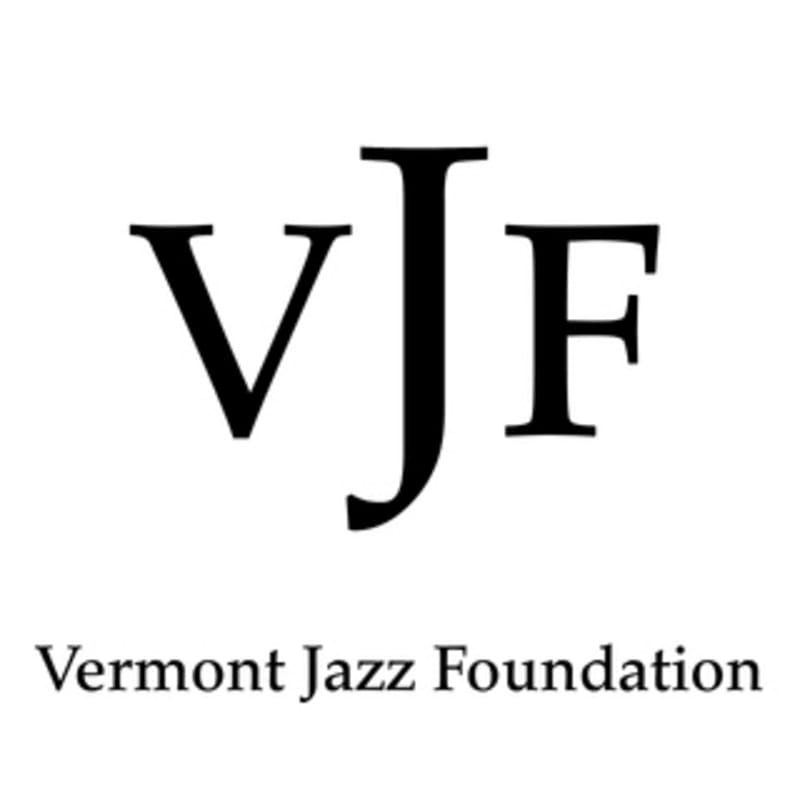Bold black letters VJF are centered above the words Vermont Jazz Foundation on a white background.