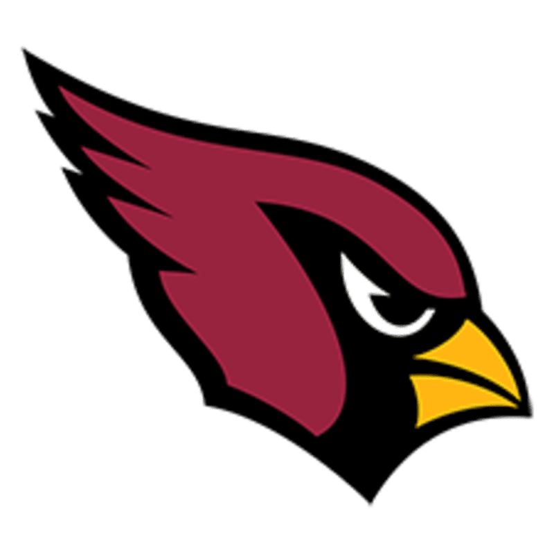 A maroon cardinal's head with a yellow beak and white eye is centered against a plain white background.