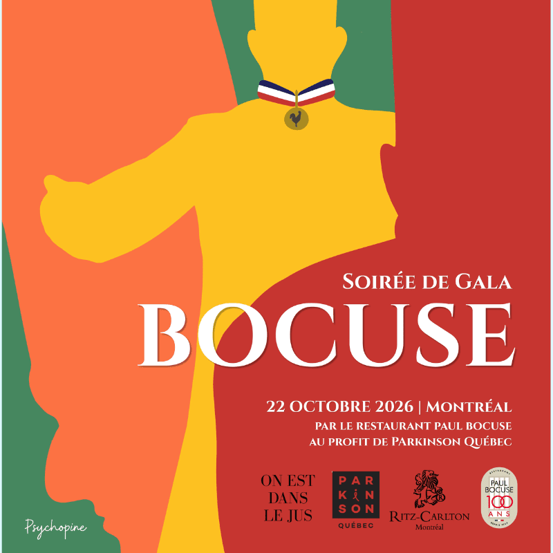 A stylized yellow figure wearing a medal stands in the foreground against a background of overlapping orange and green shapes, with event details for a centennial gala in the lower right.