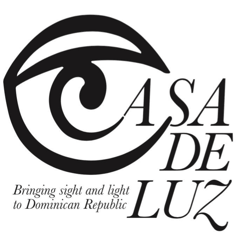 A stylized eye logo with the text "CASA DE LUZ" and the tagline "Bringing sight and light to Dominican Republic" is presented on a white background.