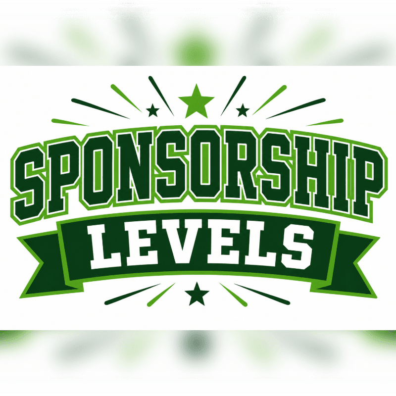 Green text reading "SPONSORSHIP LEVELS" is centered on a white background with a subtle vignette effect.