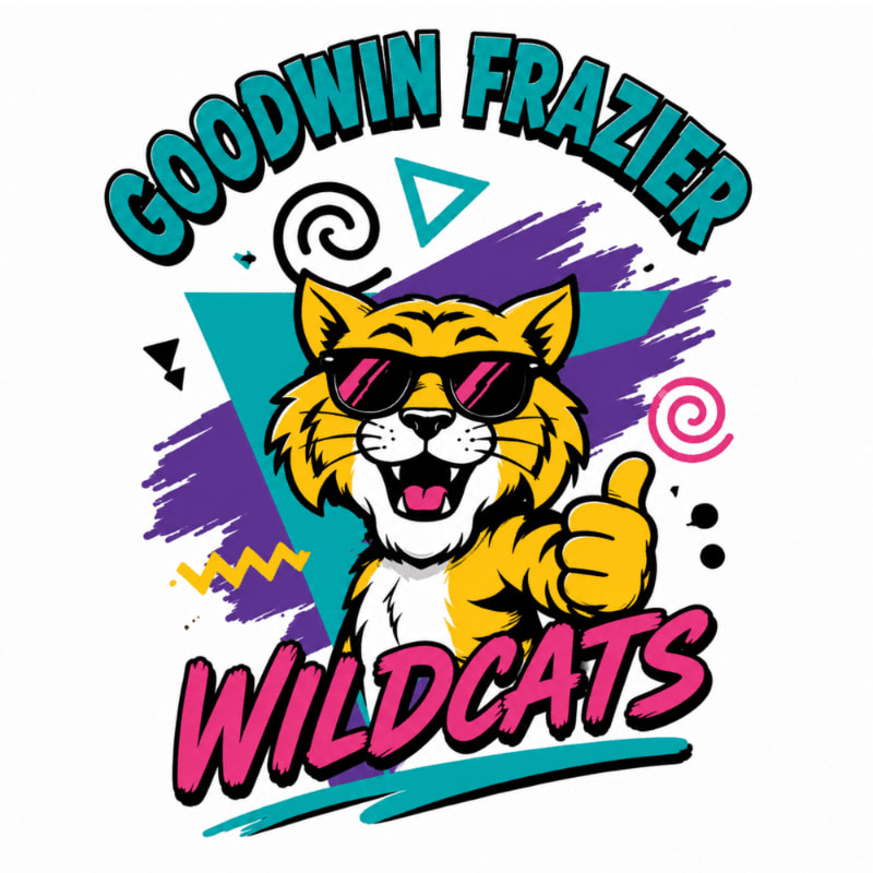A cool cartoon tiger wearing sunglasses and giving a thumbs-up stands in front of a vibrant, retro-style background with geometric shapes and swirls.