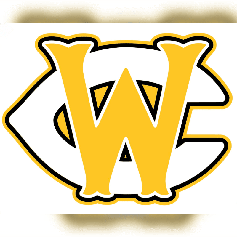 A large yellow "W" with decorative edges is superimposed over a white outline of a "C" with a black border, all against a white background with a subtle shadow.