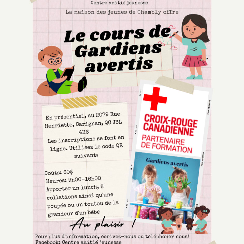 Cartoon children read and draw on a pink checkered background, with a Canadian Red Cross logo and photos of children in the foreground.