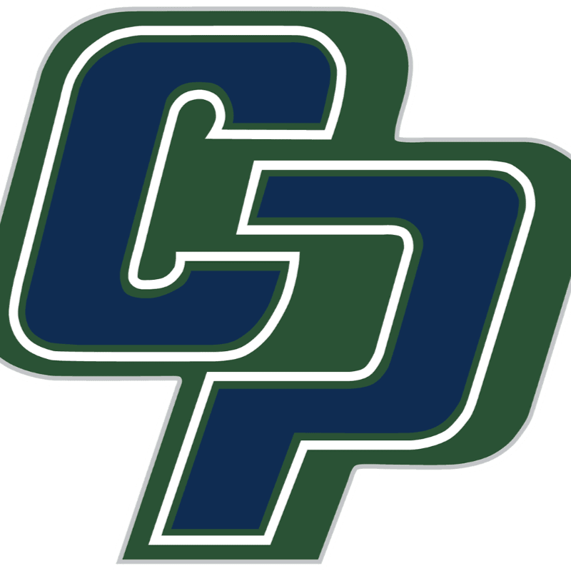 A navy blue and green logo with white outlining, featuring intertwined letters "CP", is set against a plain white background.