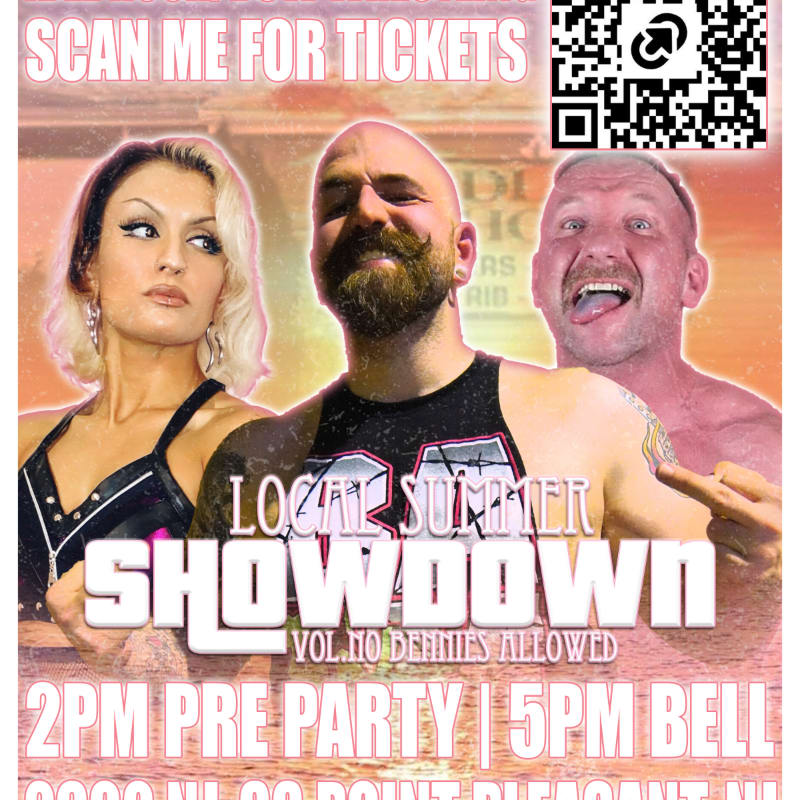 Three people are featured in the foreground against a blurry background with text advertising a "Local Summer Showdown" event.