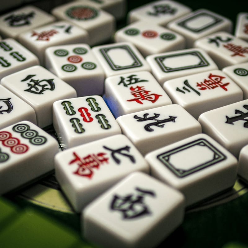 a close up of a bunch of dices on a table
