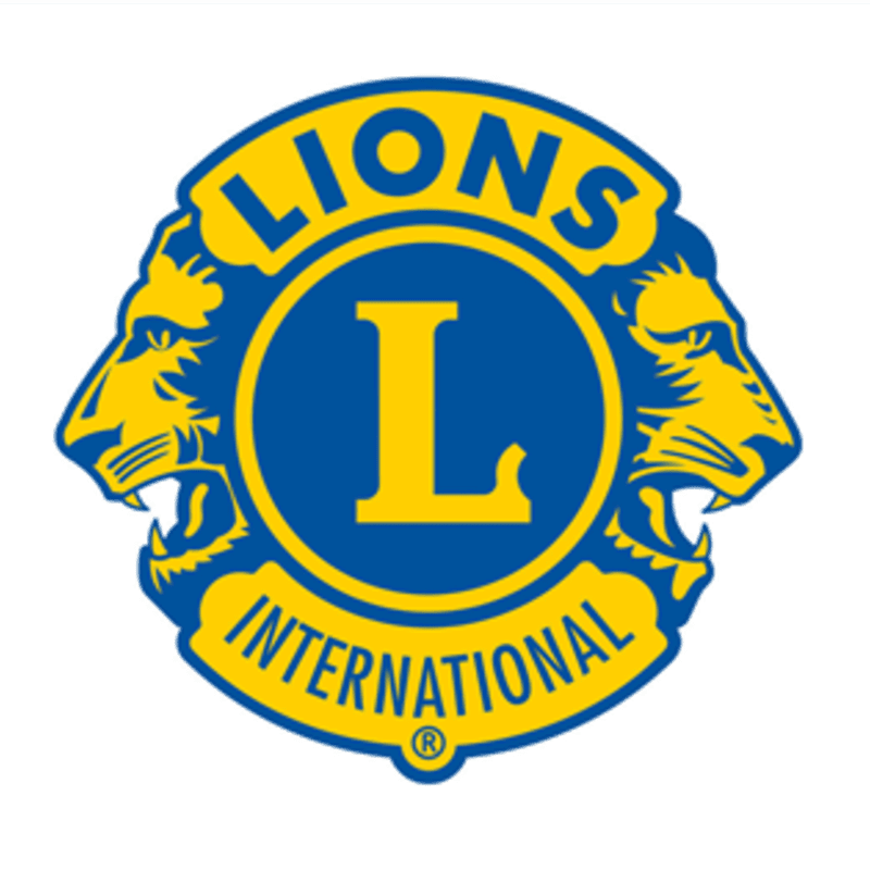 A blue and yellow circular logo featuring two lion heads on either side of a large yellow "L" is set against a white background.