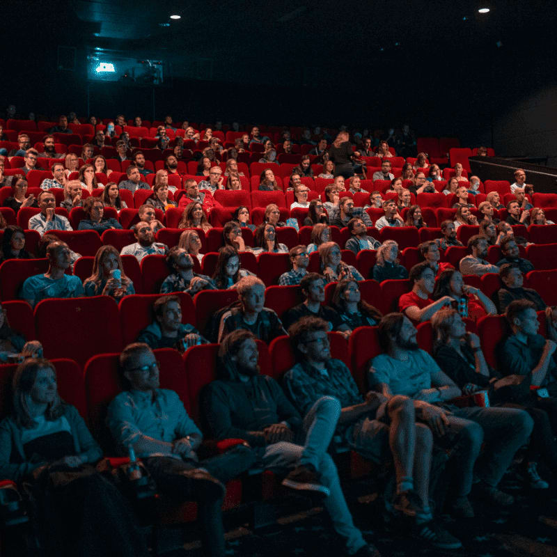 person watching movie