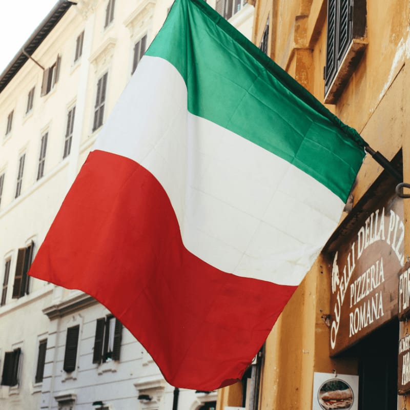 Italy flag on wall