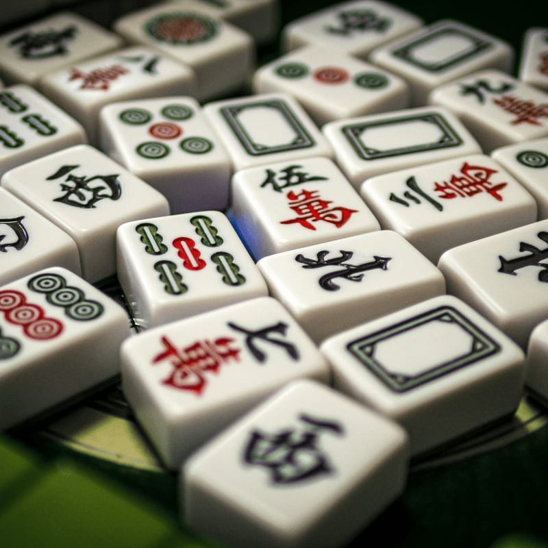a close up of a bunch of dices on a table
