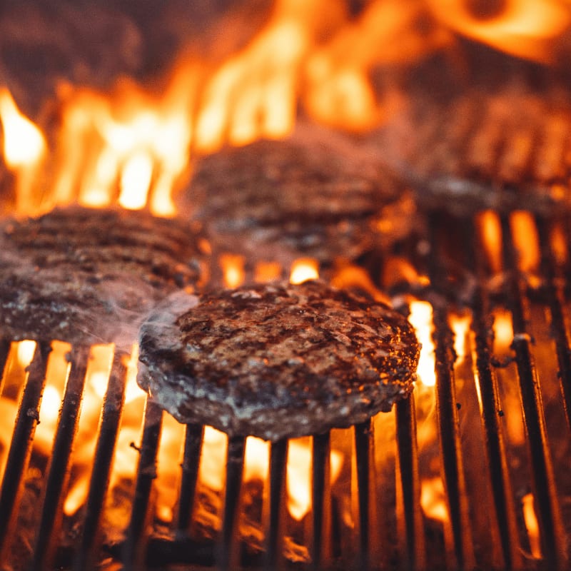 burger patty being cooked