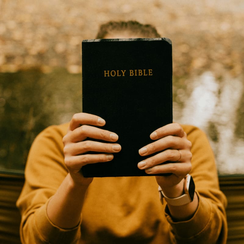 person holding black book during daytime