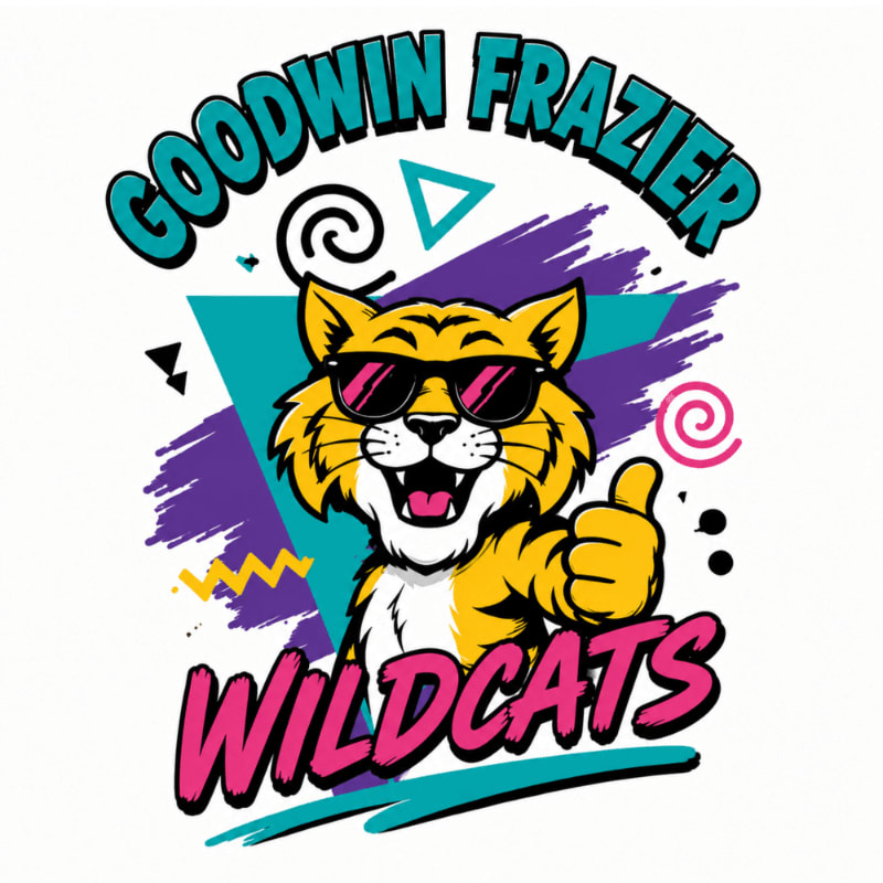 A cool cartoon tiger wearing sunglasses and giving a thumbs-up stands in front of a vibrant, retro-style background with geometric shapes and swirls.