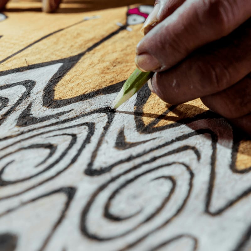 a person painting a picture