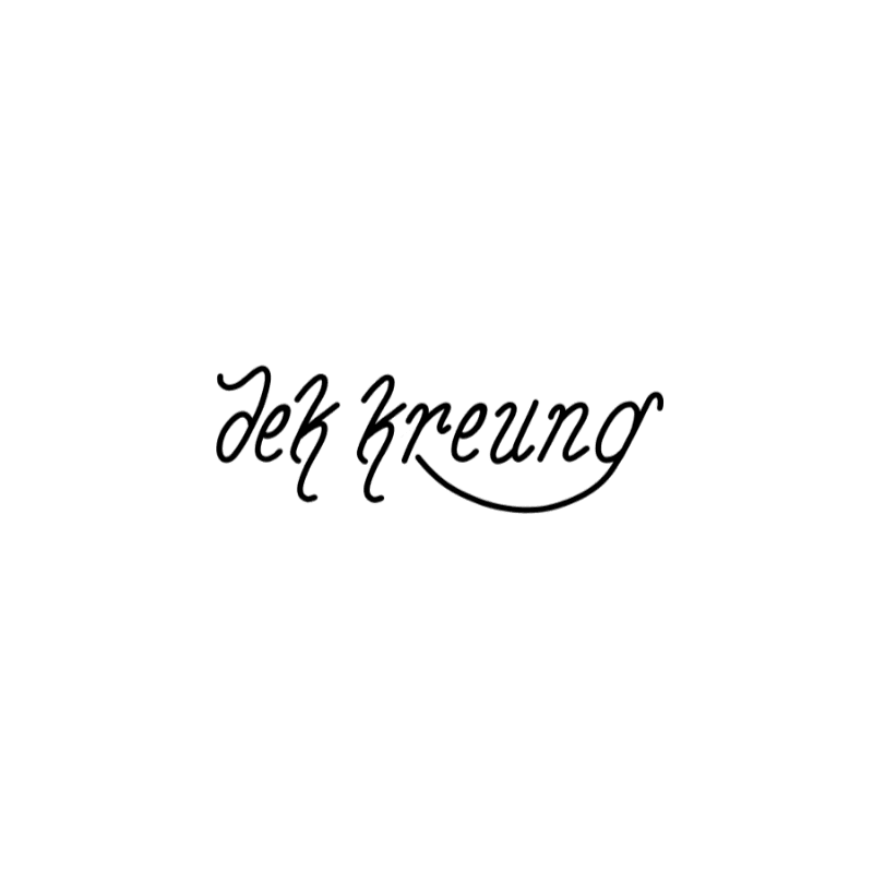 Black cursive text reading "Jek kreung" is centered on a plain white background.