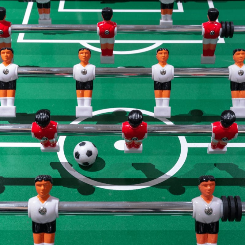 group of people playing soccer