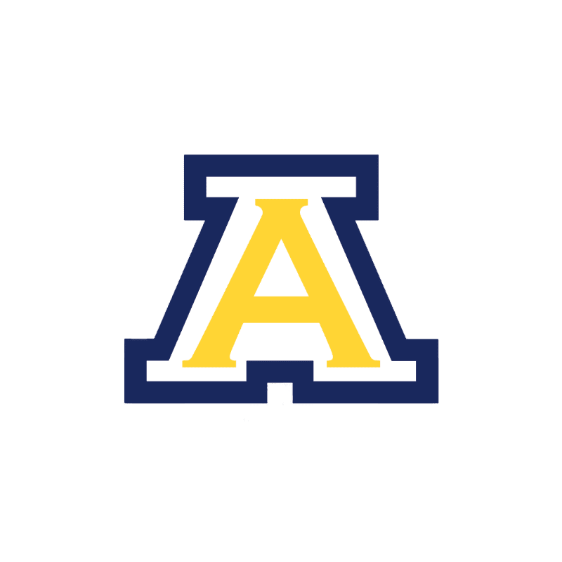 A yellow letter "A" with a navy blue outline is centered on a white background.