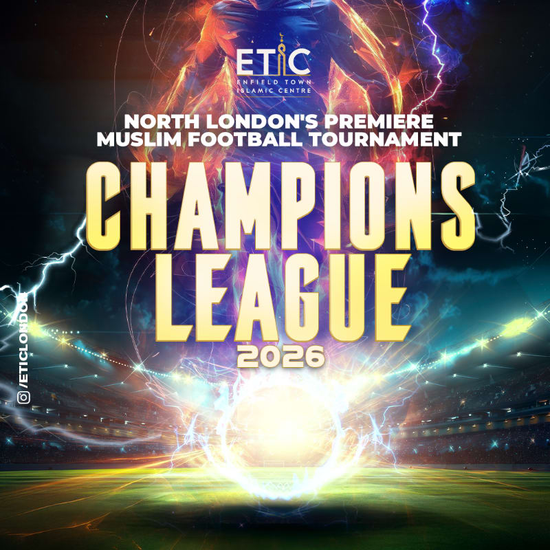 A dynamic graphic for a football tournament features a glowing energy sphere in the foreground and a stadium filled with lightning and a silhouetted player in the background.